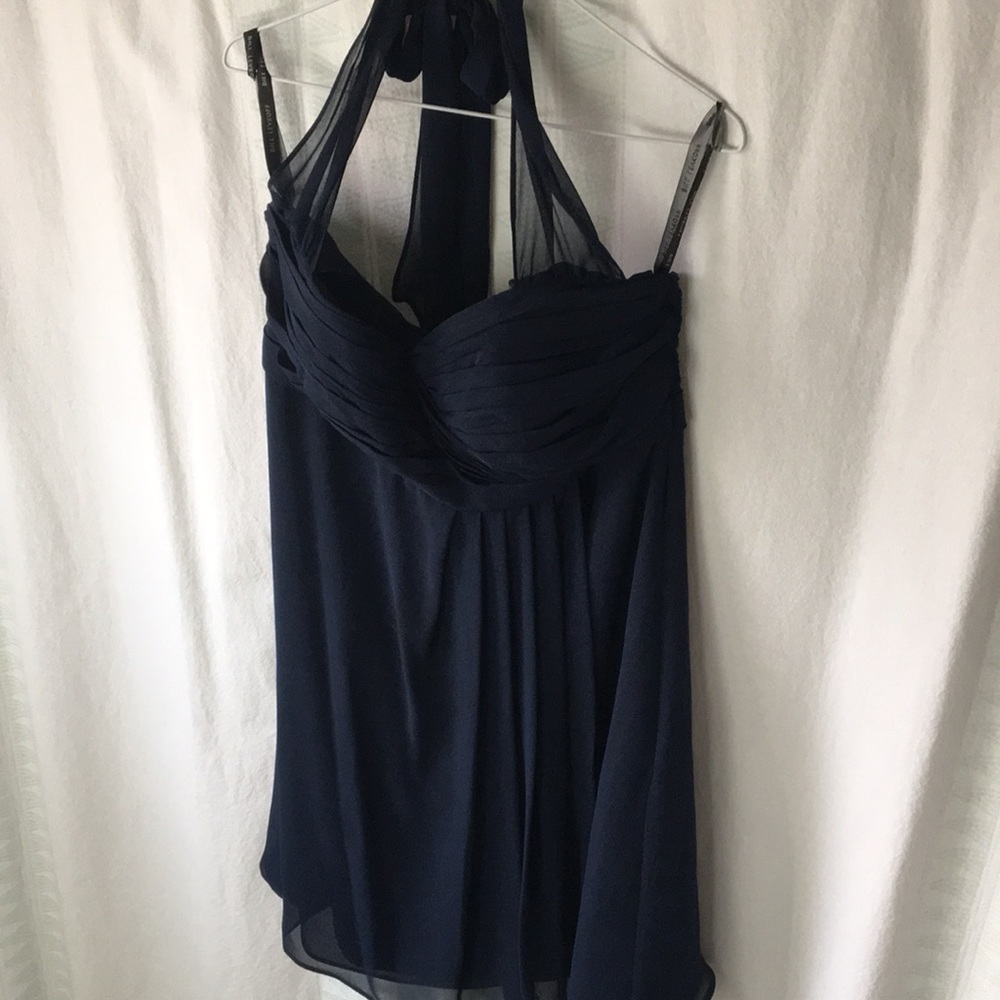 Navy Bridesmaid dress Bill Levkoff
